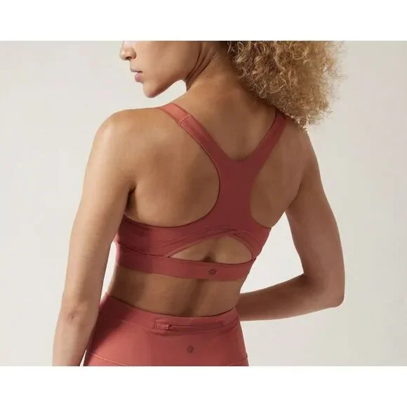 ATHLETA Womens Ultimate Adjustable Bra D-DD NEW Sz Large L Muted Red Racerback - Picture 2 of 12